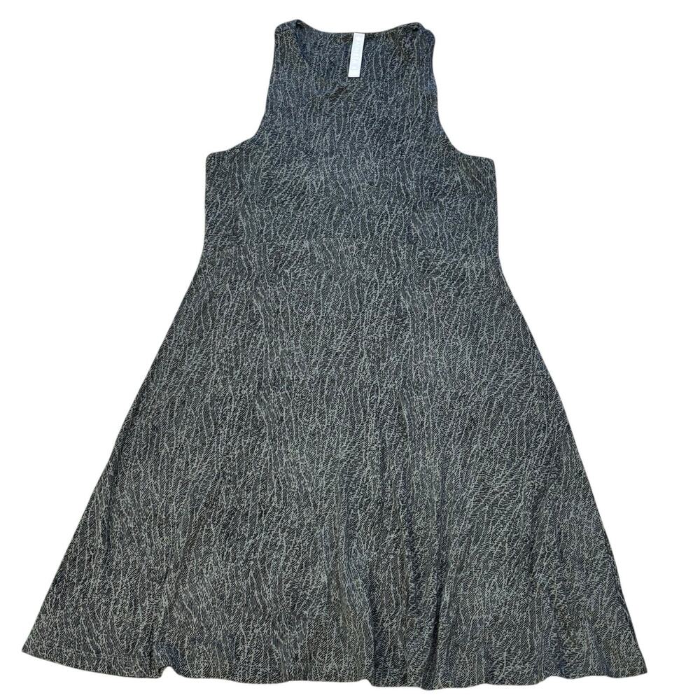 Athleta Santorini Thera Gray Black Abstract Print Dress Size Medium